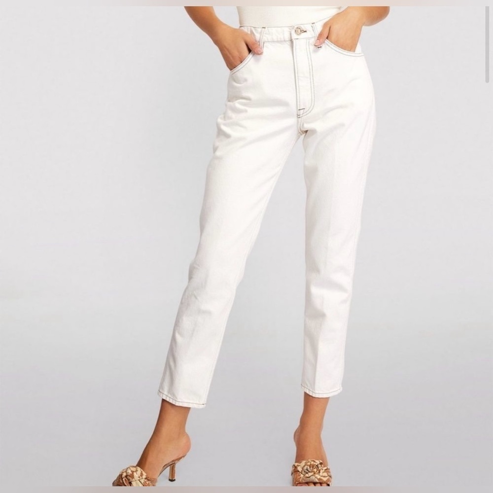 FRAME Le Italien Straight in Blanc High Rise Denim Jeans 29